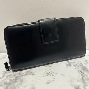Vintage Eddie Bauer Echtleder XL Geldbörse Schwarz Leder - Bild 1 von 9