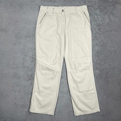 Calça jeans feminina TOPSHOP 14 ecru branca desleixada ajuste relaxado utilitário skatista - Imagem 1 de 4