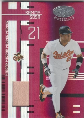 2005 Leaf Certified Materials Mirror Red Relic SAMMY SOSA GU Bat /250 Orioles - Image 1 of 2