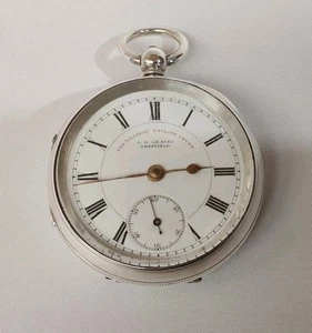 Antique Solid Silver Pocket Watch & Key ~ J.G. Graves ~ Working Order. - Picture 1 of 16