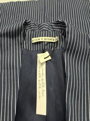 NWT Alice + Olivia Kylie Shawl Collar Striped Blazer Jacket Size Small - Image 1 of 4