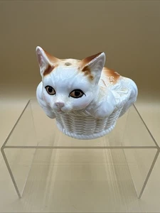 Ancien poivrier chaton orange et blanc Ron Gordon dans panier REMPLACEMENT - Photo 1/6
