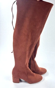 Gianni Bini Thigh High Boots Suede Slouch Brown Tall Winter 6M Retail $229 - Picture 1 of 14