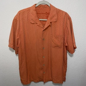 Tommy Bahama Herren Hemd Seide Button Down Größe L Pfirsich - Bild 1 von 5