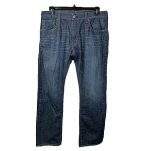 Jeans Levi's 514 Denim Azul Cremallera Bolsillos Traseros Delgados Rectos Detroit Rojo Pestaña - Imagen 1 de 15