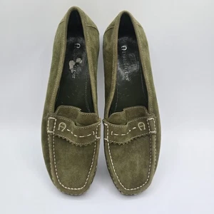 Etienne Aigner Schuhe Damen 8 M Kylie Halbschuhe Grün Leder Slipper Freizeit - Bild 1 von 10