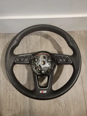 2017-2023 奥迪 A4,S4 红色缝制加热皮革方向盘和桨变速器 — 第 1/4 张图片