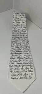 Men’s Silk Tie, “ I Love You Baby” Beautiful White Silk Valentines Day Tie - Picture 1 of 5