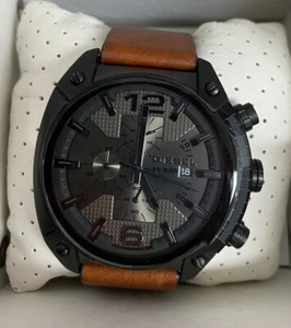 Diesel DZ4317 Black Dial Brown Leather Strap Mens Chronograph Quartz Watch 49mm - Picture 1 of 1