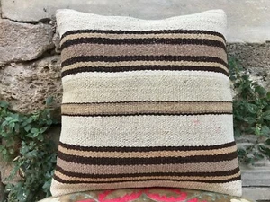 16x16 Kissenbezug,Kilimkissen,Dekokissen,Vintage Kissen,Streifenkissen - Bild 1 von 12