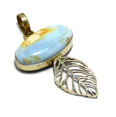 Ciondoli opale blu argento sterling 925 placcato pietre preziose fatte a mano... - Immagine 1 di 4