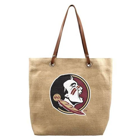Florida State Seminoles Burlap Market Tote Bag Purse Handbag Picnic Diaper Beach Cover