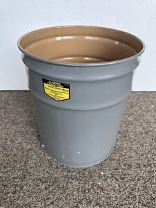 Justrite 26050 Cease-Fire Steel Drum, 6 Gallon Capacity 11-3/4" OD x 13-1/2" H - Picture 1 of 4