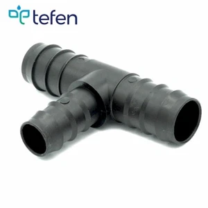 Tefen Black Irrigation Hose Fitting PP Plastic Reducing T Connector Pk 5/10/25 - Picture 1 of 7