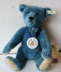Steiff Teddybär 1994 Steiff Club Limited Edition blau Keramik Medaille Knurren -- - Bild 1 von 1
