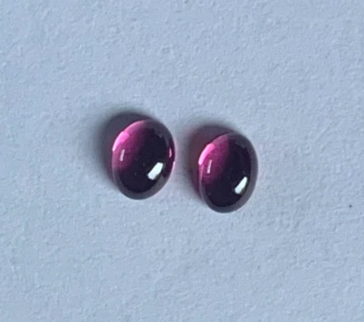Andy's Gem Garage Sale - Oval Pink Tourmaline Matched Pair Cabochons  Natural - Image 1 of 4