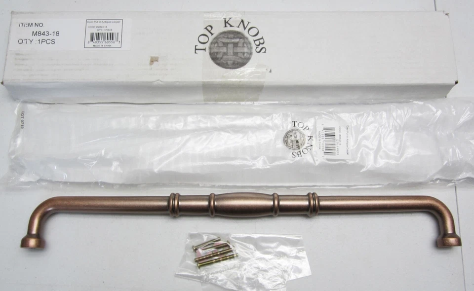 NEW Top Knobs NORMANDY 18" c-c HANDLE APPLIANCE DOOR PULL, Antique Copper - Image 1 of 1