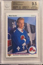 1990-91 Upper Deck French #365 Mats Sundin Rookie Card BGS 9.5 GEM MINT