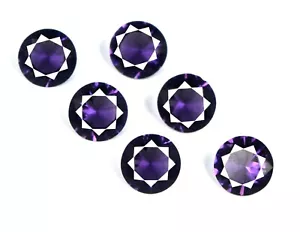 Lotto 6 pz pietre preziose viola rotonda ametista naturale 3,55 carati/5 mm certificata GI49 - Foto 1 di 8