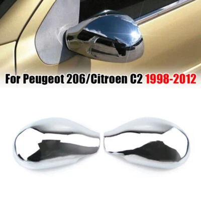 2 PIEZAS Tapa Espejo Lateral Cromo ABS Para Peugeot 206 Citroen C2 1998-2012 Foto 1 de 4