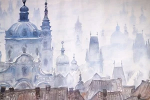 Original Watercolor Painting "Morning Fog" Ukrainian Artist Yuri Khymych (Химич) - Picture 1 of 6