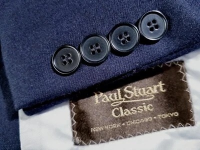 42XL EXTRA LONG Paul Stuart wool Flannel Navy Blue sport coat Blazer Jacket - Image 1 of 4
