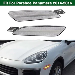 Pair Front Bumper LED Side Marker Lights Amber For Porsche Panamera 2014-2016 - Picture 1 of 9