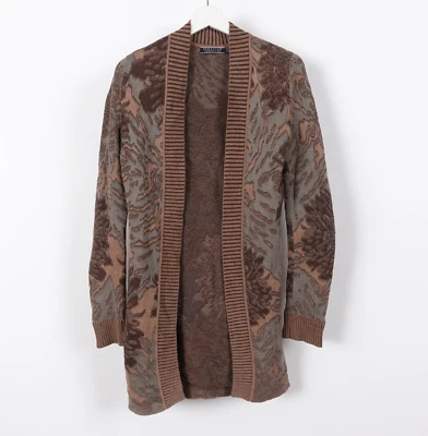 Peruvian Connection Pima Cotton Open Cardigan Floral Tapestry Boho Artsy Small - Image 1 of 4