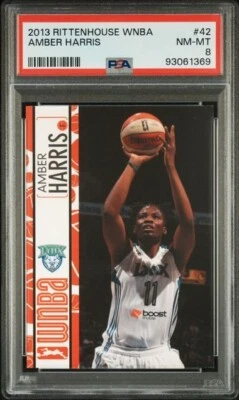 2013 Rittenhouse WNBA Amber Harris PSA 8 Minnesota Lynx Xavier Muskeeters - Image 1 of 2