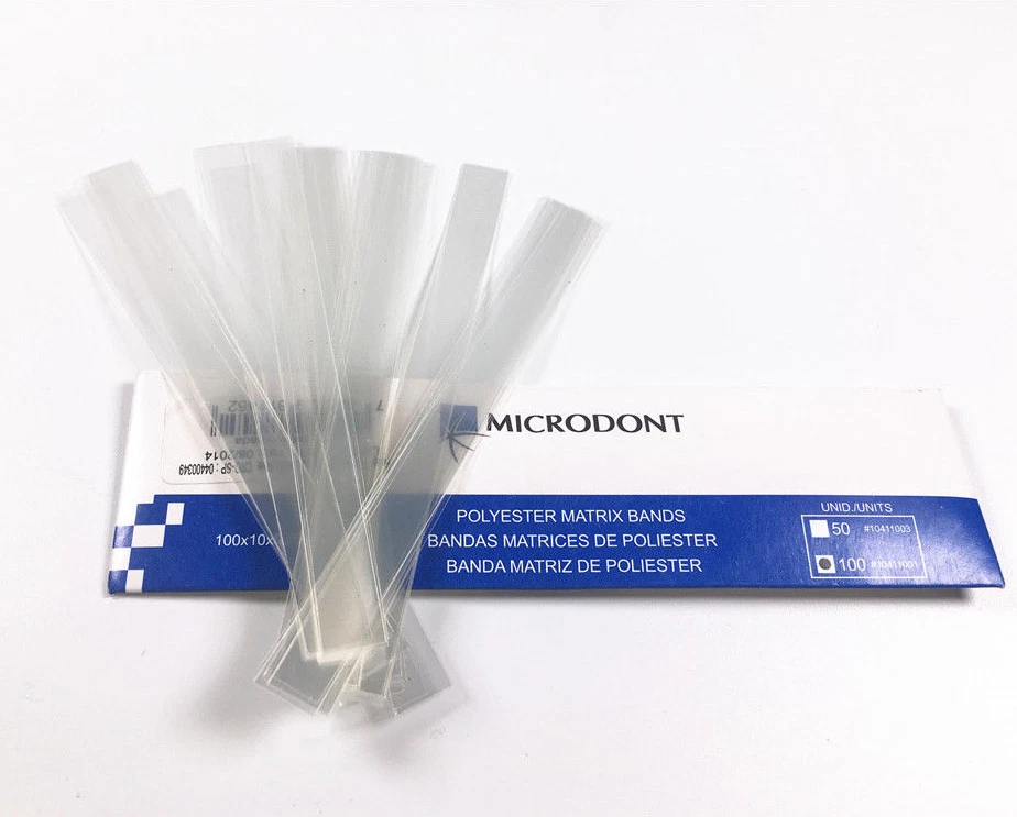 Dental Polyester Matrix Bands Microdont X100pcs Matrices Band Clamp Holder X1