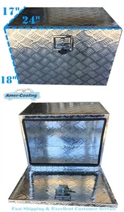 NEW Aluminum Tool Box Under body Bed Trailer RV Truck Storage w/Lock 24"X18"X17" - Picture 1 of 8
