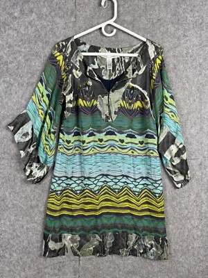 Vestido de seda Diane Von Furstenberg para mujer 4 estilo vintage psicodélico abstracto Foto 1 de 4