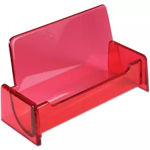1pc HQ Acrylic Plastic Business Name Card Holder Display Stand (CLEAR RED) - Picture 1 of 5