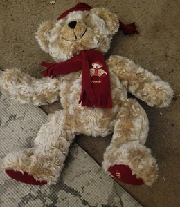 James Harrods 1999 Christmas Foot Dated 13" Teddy Bear with hat and Scarf - Picture 1 of 4