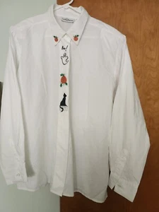 Damen Croft & Barrow Herbst Halloween Shirt, bestickt, Größe 16 ungewöhnlich - Bild 1 von 5