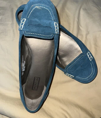 MERONA Teal Blue Suede Leather Slip-On / Ballet Flats Size 7.5 EUC - Image 1 of 4