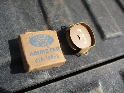 NOS 福特 1939 年标准放大器电流表仪表板单元量规 91A-10850-A — 第 1/3 张图片