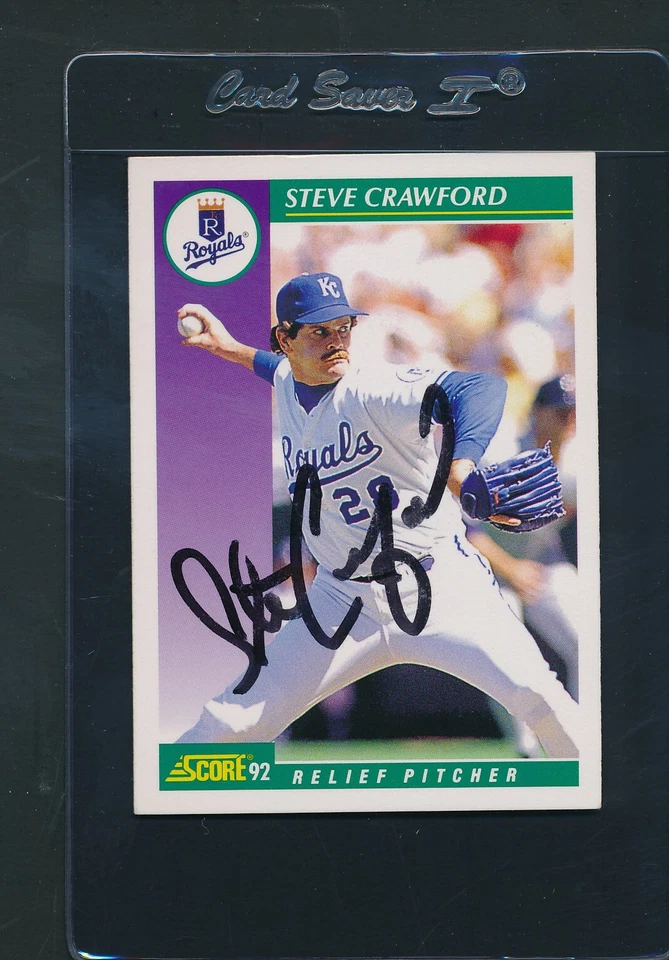 1992 Score #349 Steve Crawford Royals Signed Auto *E1708 - Image 1 of 1