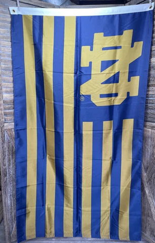 NOTRE DAME FIGHTIN’ IRISH TWO-SIDED NAVY BLUE & GOLD FLAG 5 FT x 3FT Cover