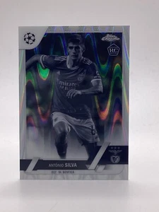 TOPPS UCC CHROME 2022/23 PARALLEL ANTONIO SILVA BENFICA BLACK & WHITE RAYWAVE - Imagen 1 de 2