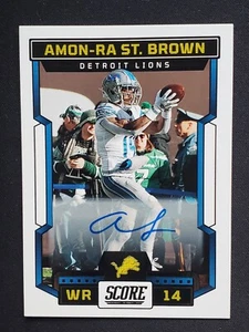 2023 Panini Score #81 Amon-Ra St. Brown Autógrafo Leones - Imagen 1 de 2