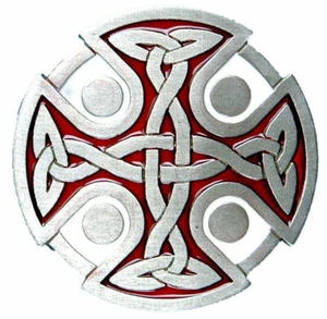 Keltenkreuz Gürtelschnalle - rot - Bild 1 von 1