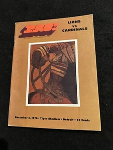 1970 NFL Football Program Detroit Lions VS St. Louis Cardinals DEC 6TH Tiger STA - Picture 1 of 15