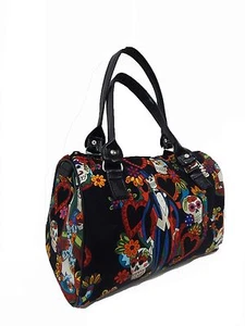 USA HANDMADE DOCTOR BAG SATCHEL STYLE " WEDDING SKULLS" PATTERN, COTTON, NEW - Bild 1 von 1