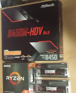 Aufrüstkit Bundle AMD Ryzen 5 5500 AM4, ASRock Mainboard B450M-HDV u. 16 GB DDR4 - Bild 1 von 4