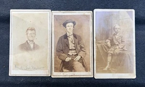 Lot of 3 antique Louisiana, Missouri CDV photos - 2 Men and Young Boy - Picture 1 of 5
