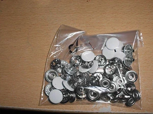 20 Stück Ring Feder Druckknöpfe Durchmesser: 15 mm  (0,44 € / Stück) (dkw15mm) - Picture 1 of 1