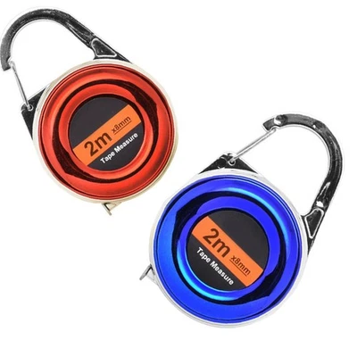 Mini Tape Measure with Keychain Hook 2 Meters Retractable for Travel and Work - Imagen 1 de 4