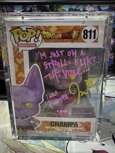 Funko Pop! DBS - Champa Flocked POPETEERS PR Exclusive 811 - Autographed - Picture 1 of 6