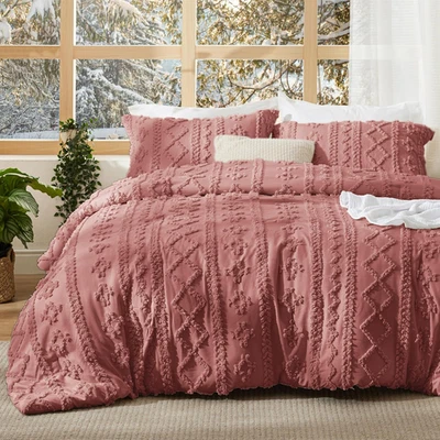 Juego de edredón boho acolchado Bedsure tamaño king king, 25 - rosa grisáceo - elegante Foto 1 de 4